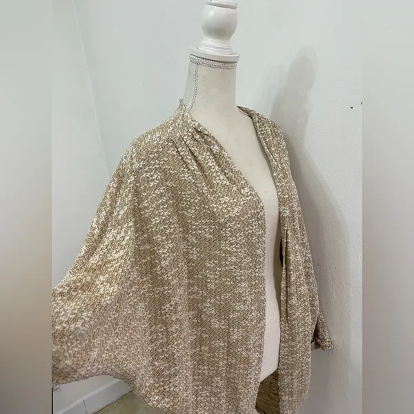 Free People vintage Textured knit cotton festival Poncho cardigan one size - Image 8