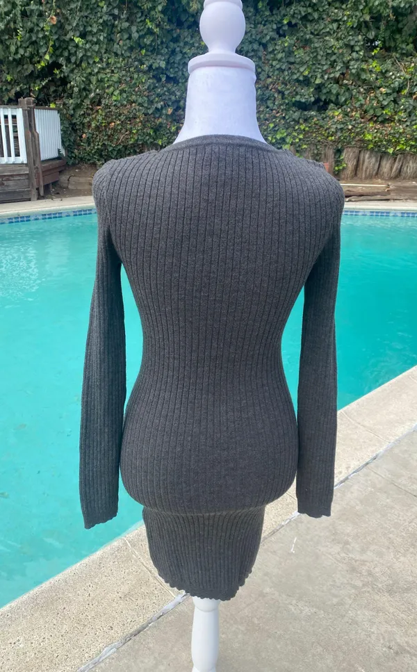 Grey Winter Sweater Dress - Image 2