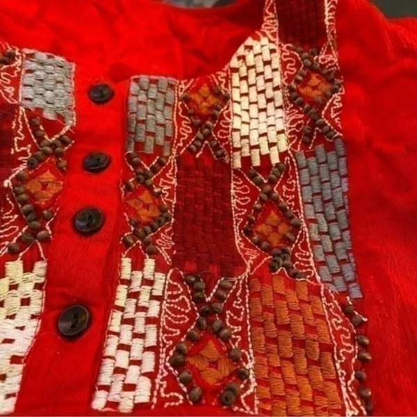 Embellished Sleeveless Top Red Size M - Image 5