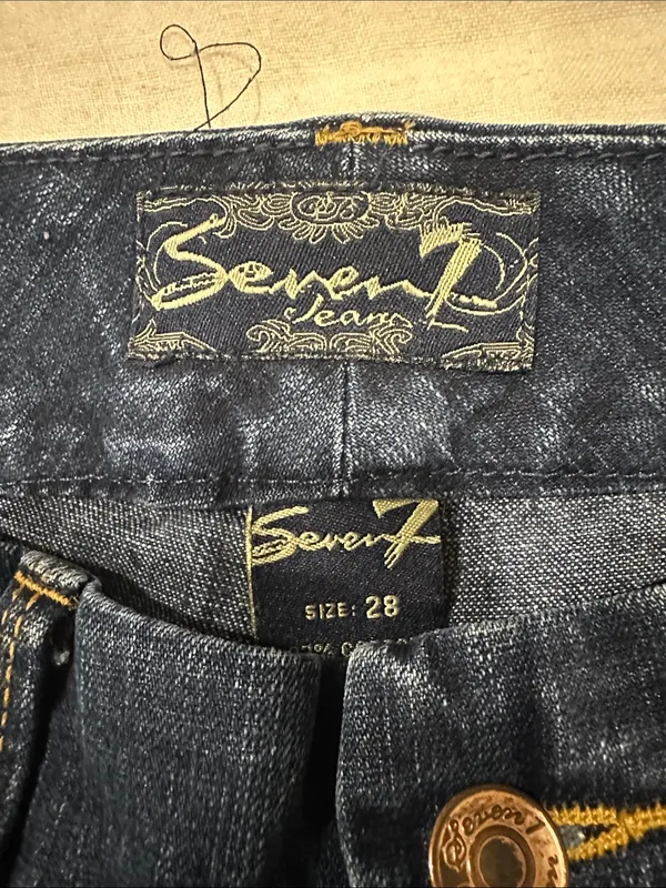 Seven7 Y2K Ultra Low Rise Bootcut Jeans 28 Hip Hugger McBling Indie Sleaze - Image 9