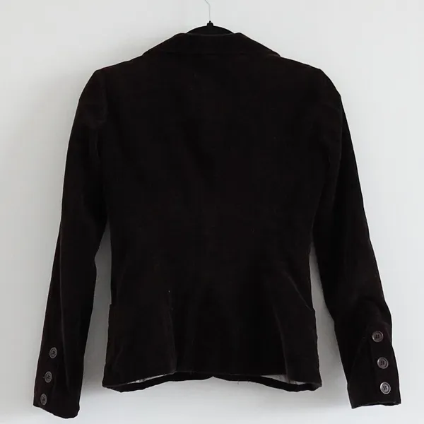 Vintage Y2K Juicy Couture Dark Brown Velour Blazer Jacket (Sample Piece) Size P - Image 3