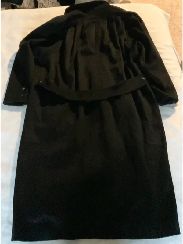 Casual Corner Women Wool blend long black Coat SZ14 bust58in - Image 2
