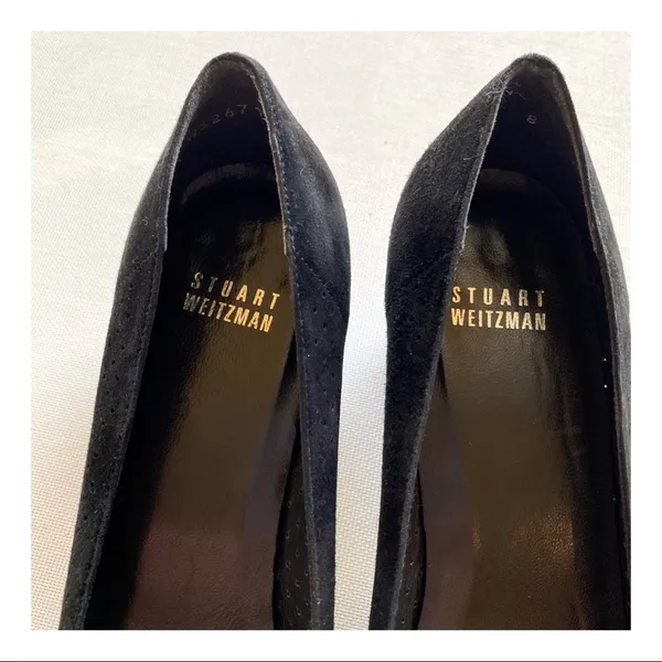 COPY - Stuart Weitzman Perforated Suede Kitten Heels - Image 11