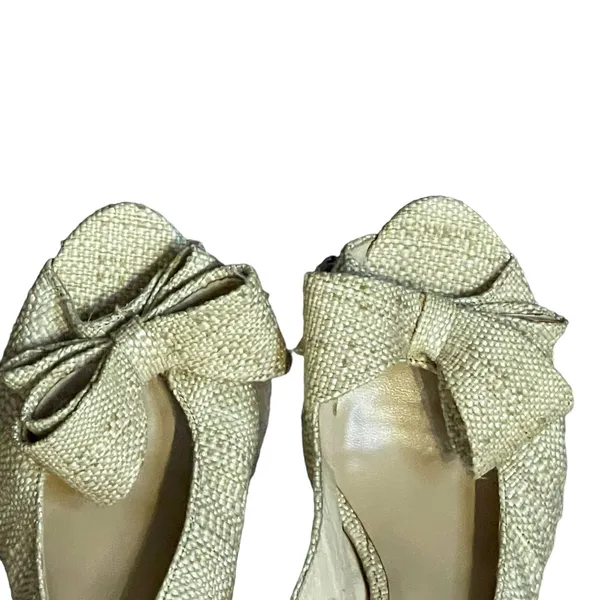 Bibi Anthropolgie Lou Pumps‎ Heels Size 39/7 US Miho Natural Womens Peep Toe - Image 2