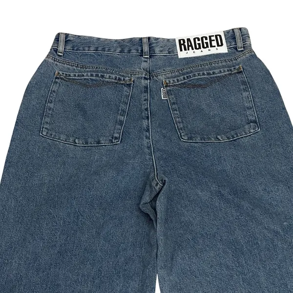 Ragged Jeans Womens‎ Size 32 (30) Cotton Wide Leg Raw Hem Denim Jeans High Rise - Image 5
