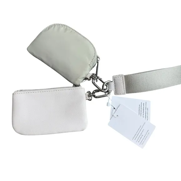 Lululemon Dual Pouch Wristlet Raw‎ Linen White Opal First Edition NWT - Image 7