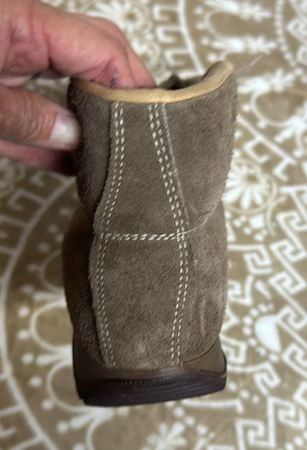 Vintage Vasque Womens Sz 7.5M Hiking Boot Beige Suede Skywalk 7546 Made in Italy - Image 3