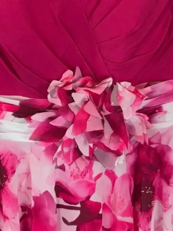 NWT Womens Size 4 LT LanTing Bride Fuchsia Pink Floral Applique Maxi Dress NEW - Image 6