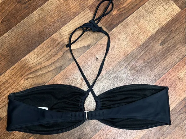 Abercrombie & Fitch Black Ring-Front Bandeau Bikini Top - Image 3