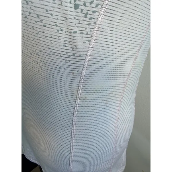 Lululemon Pink Striped Ruffle Neck Racerback Tank Top Size 4 Mandala‎ Print - Image 4