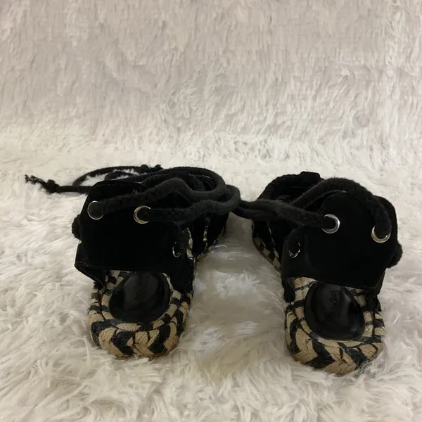& Other Stories Women Flat Black Lace Up Espadrille Sandals . Size-7 - Image 8