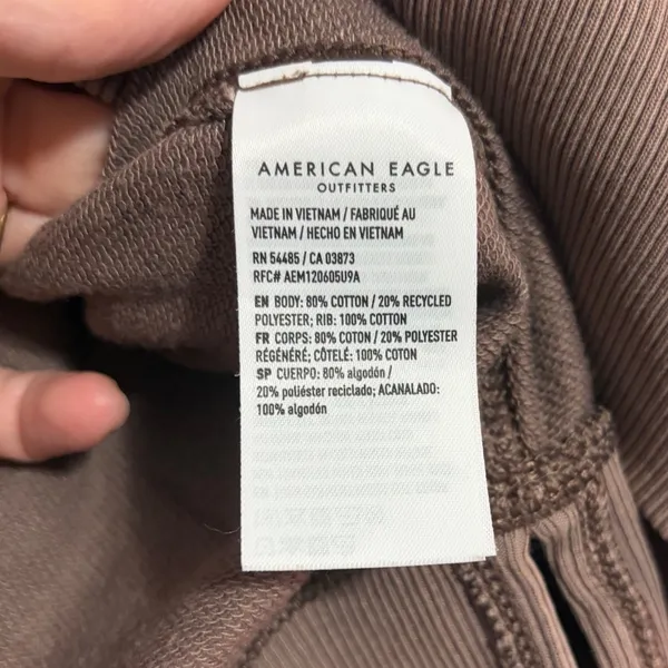 American Eagle Sweatshirt Lived-In Paisley Mauve Boho Side Slit XS - Image 3