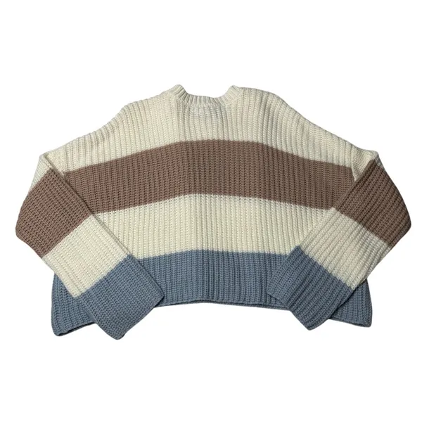 Sincerely Jules Neutral Striped Sweater Bundle M Coastal Grandma Cozy Knit Oversized - Image 12