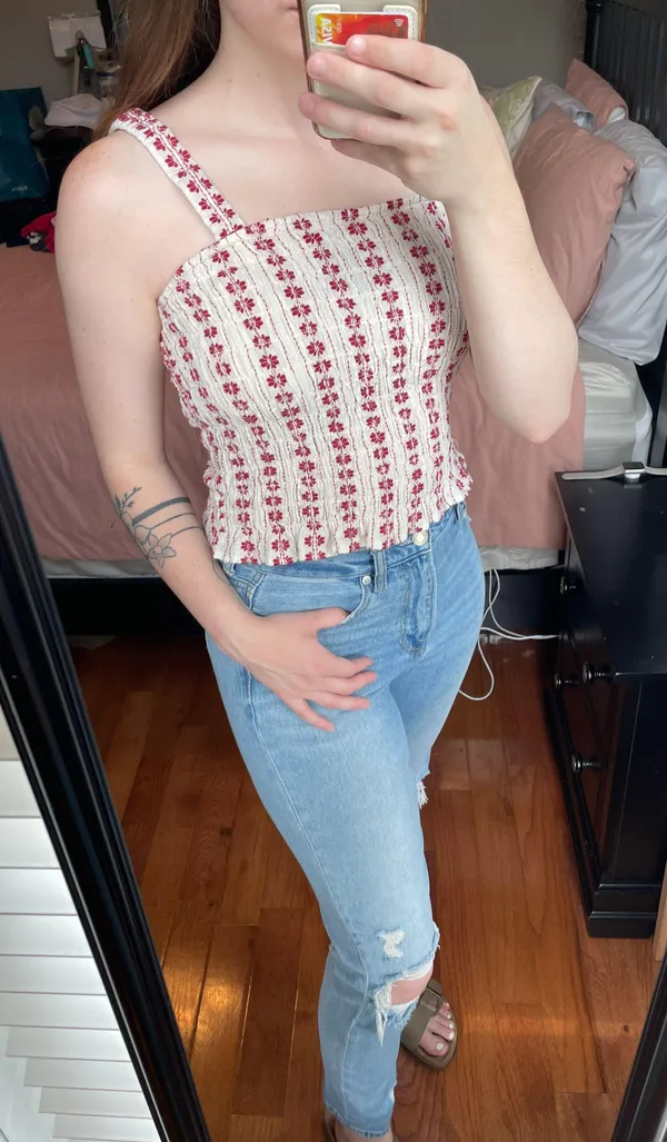 American Eagle Floral Tank Top - Image 3
