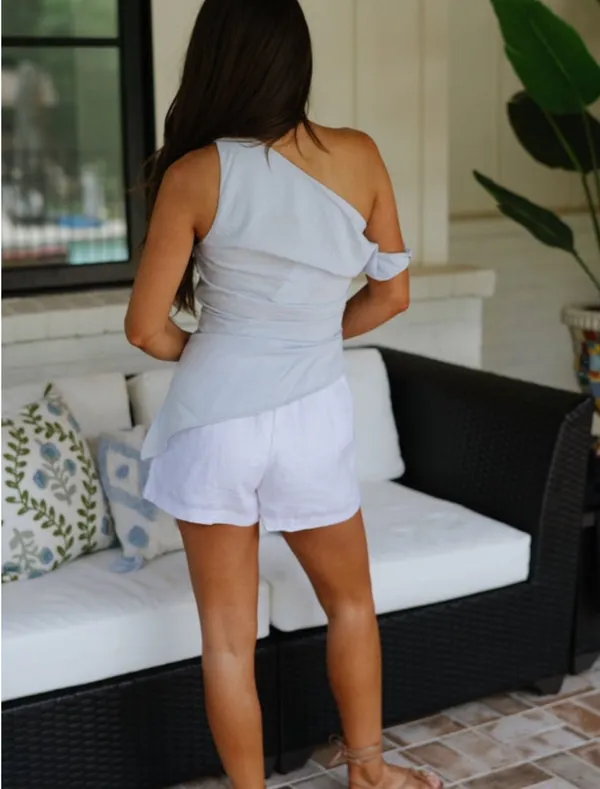 These Three Boutique Asymmetrical top baby blue - Image 7