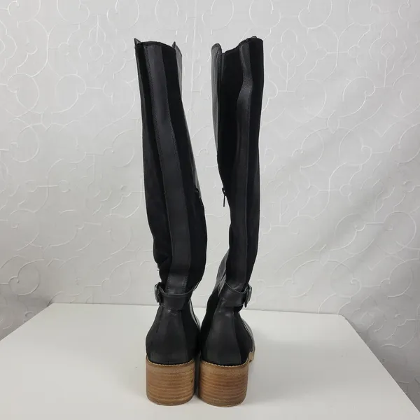 Lucky Brand Timinii Womens Riding Boots Size 10 Black Leather Suede Knee-High - Image 8