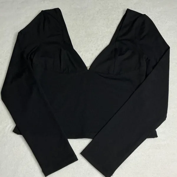 Intimately by Free People Duo Corset Long‎ Sleeve Black Cami Women Medium - Image 3