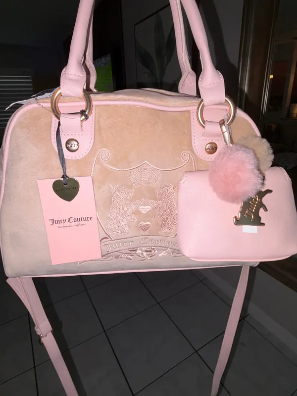 Juicy couture pink velour Y2K satchel bag - Image 3