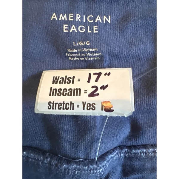 American Eagle Navy Blue Ruffle Skort Womens Large Cotton Jersey Mini Skirt‎ L - Image 5
