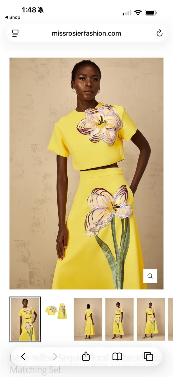 Yellow Miss Rosier Skirt and Top Set - Image 2