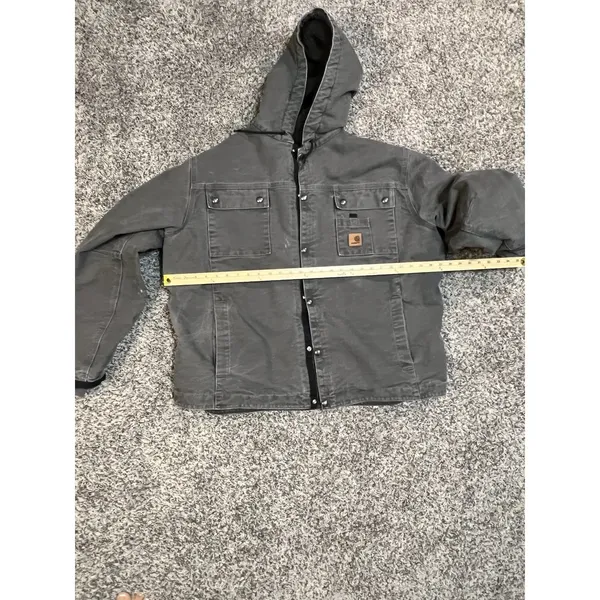 CARHARTT SANDSTONE HOODED MULTI-POCKET JACKET/SHERPA LINED Size XL - Image 3