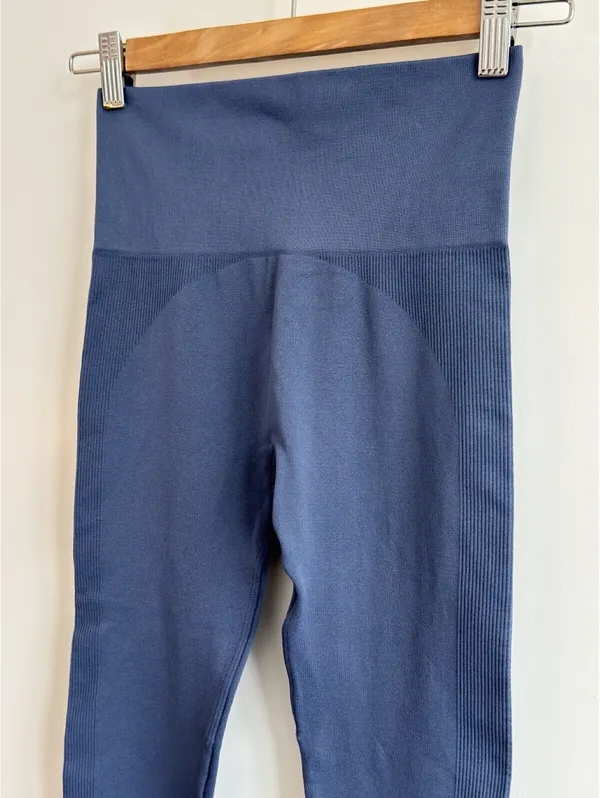 SET Active Sculptflex Seamless High Rise Leggings Blue XS Athleisure Yoga - Image 3