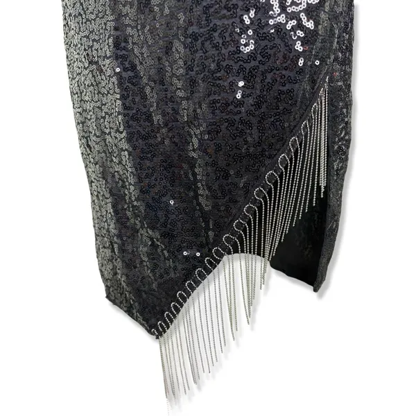 Source Unknown ⭐️SEXY Sequin Halter Dress with Metal Chain Fringe - Image 5