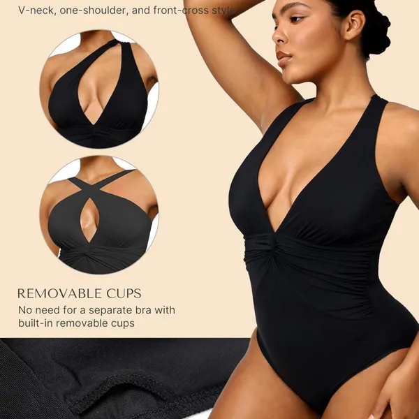 NEW Smart Sculpt Shapellx Ruched Twist- Front Shaping Swimsuit XXL - Image 4
