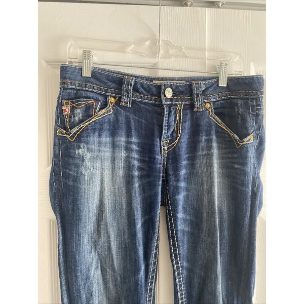 MEK Denim New Oaxaca Cigarette Size 26 Blue‎ Jeans Slim Contrast Stitch Y2K - Image 2