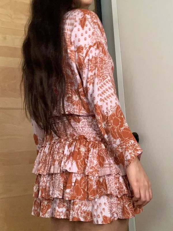 These Three Boutique Smocked Waist Tiered Mini Dress - Image 7
