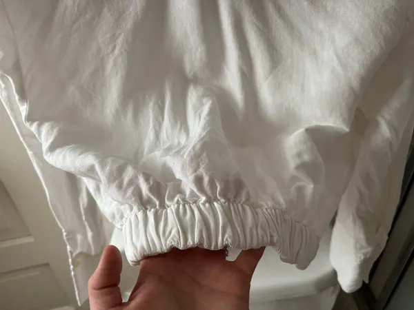 Zara long sleeve white cropped collar shirt - Image 4
