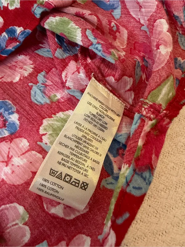Anthropologie Pilcro The Sidney Batwing Blouse Red Floral XS NEW - Image 8