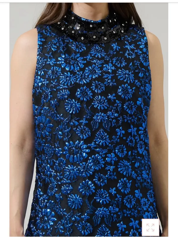 SugarLips Centralia Jaquard Floral Emla Sleeveless Mini Dress Size Large - Image 4