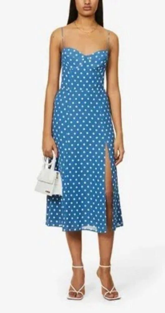 💕REFORMATION💕 Juliette Dress ~ Lazuli Blue Polka Dot Print 6 - Image 3