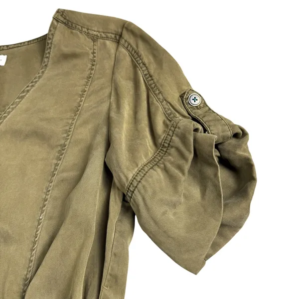 Pilcro and the Letterpress Utility Dress Womens Small‎ Olive Green Lyocell Mini - Image 5