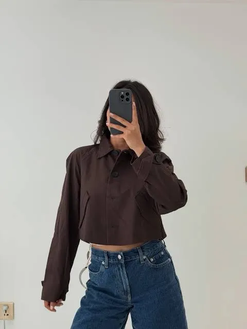 NWT ZARA CROPPED LAPEL JACKET SIZE L - Image 2