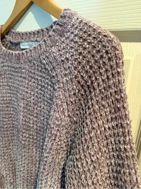 Altar'd State Mauve Waffle-Knit Crew Sweater - Image 6