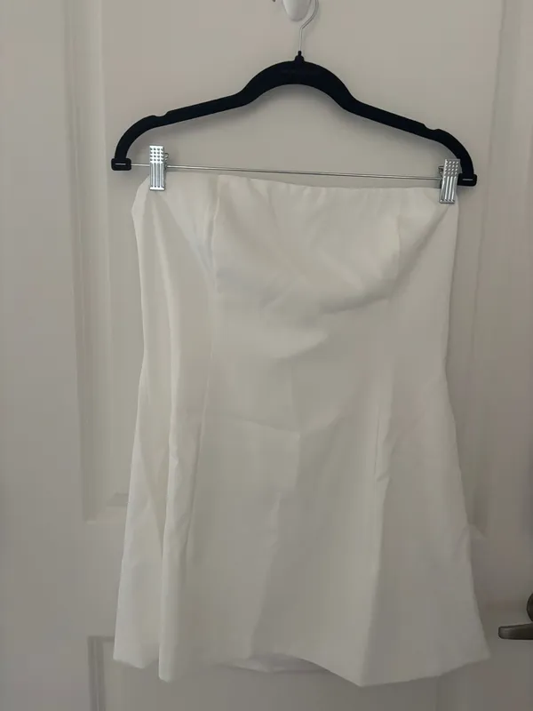 Peppermayo Della Strapless Mini Dress White - Image 2