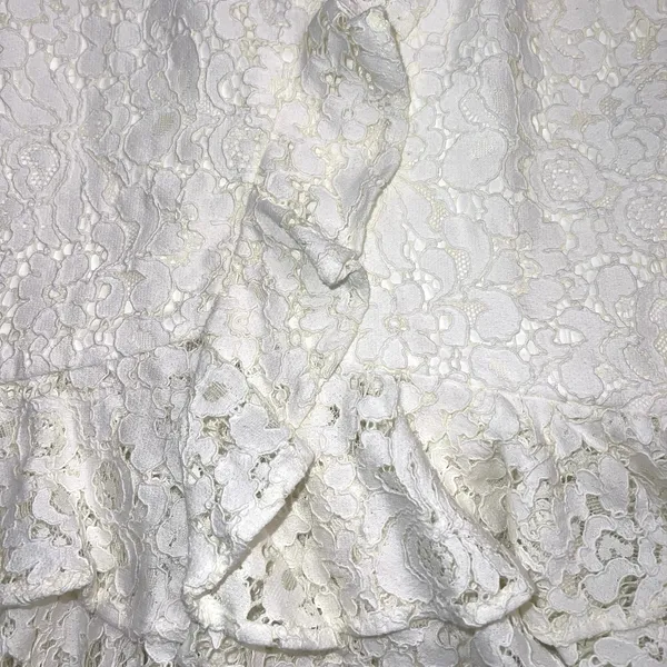 Bardot Adira Lace Mini Dress Orchid White Cream Ruffle Cocktail Party Sz M US 6 - Image 5