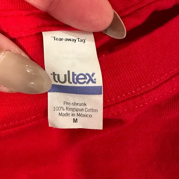 Vintage Tultex Rosie The Riveter Red Short Sleeve Shirt M - Image 3