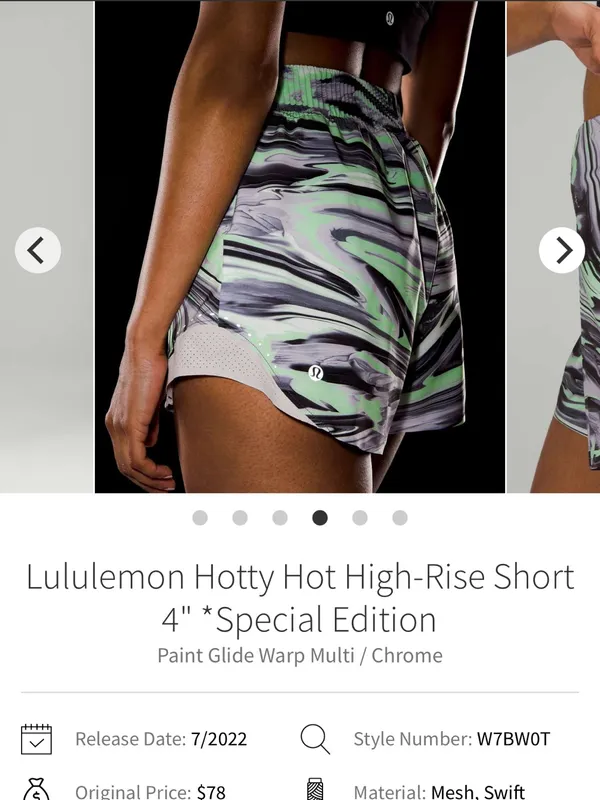 Lululemon Hotty Hot Shorts 4” Special Edition Paint Glide Warp Multi Chrome - Image 10