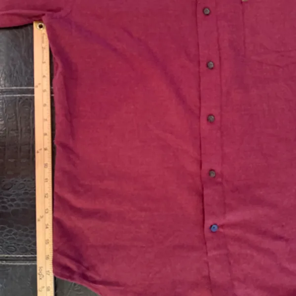 Izod Mens M Shirt Sundried Tomato Red Herribone Flannel Stratton Soft Touch - Image 3