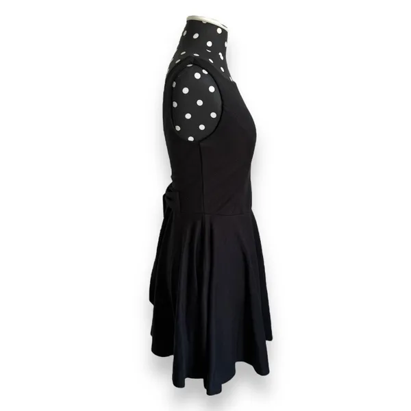 asos Womens Dress Sz 4 Black Skater Deep V Back‎ Knit Solid Short Mini - Image 5