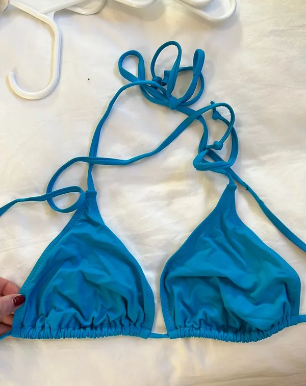 Skims Strappy Blue Bikini Top - Image 2