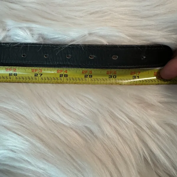 VintageThunderbird Beaded Circle Y Leather Belt Black - Image 5