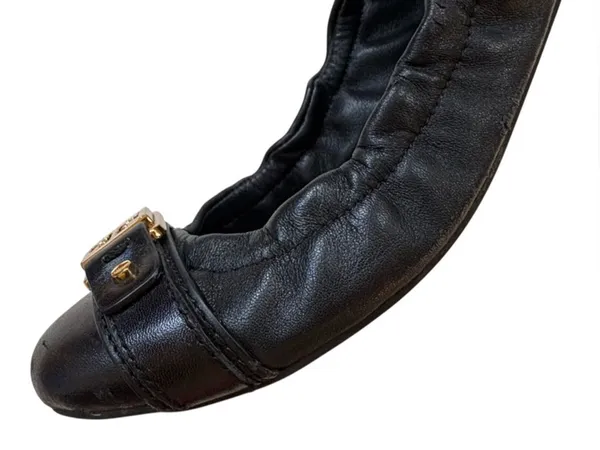 Tory Burch Leather Ambrose Ballet Flats Black Size 7 - Image 4