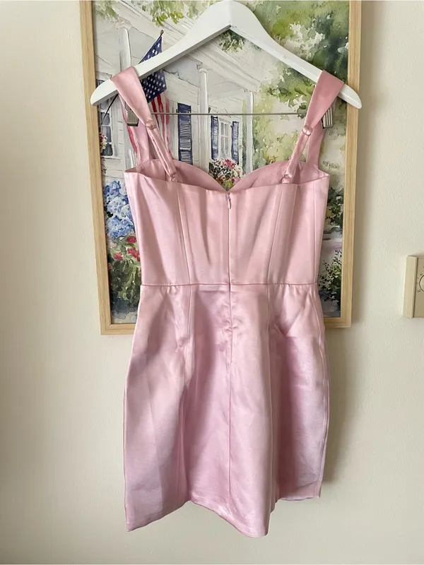 Oh Polly Inanna Sweetheart-Neck A-Line Mini Dress in Light Pink Size US 2 New - Image 6