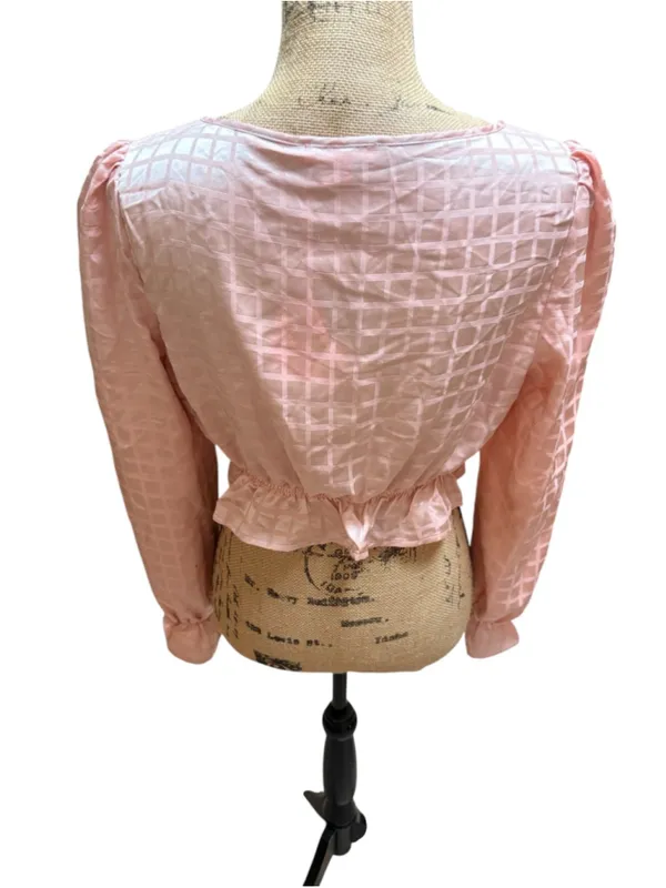 Sugar Thrillz Rose Cup Of Tea Satin Tie Front Crop Top Size M (18” PTP) NWT - Image 8