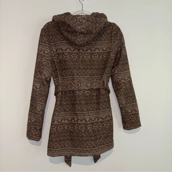 Jack by‎ BB Dakota Southwestern Aztec wool print belted jacket tan brown small - Image 2