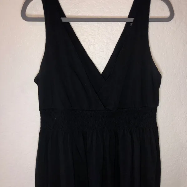 Old Navy Dress Black Sleeveless Maxi Dress Sz L GUC V Neck Surplice Neck - Image 5